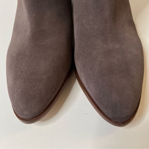 Kiomi Taupe Mocha Tan Pull On Block Heel Suede Ankle Boots Bootie EUR 37/US 6.5 - Picture 9 of 16